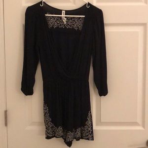 Stitched shorts romper